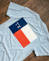 Graphic Pocket Tee | TX Flag | Hydrangea Blue | Manready Mercantile