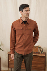 Bedford Shirt | Terracotta Melange | Bridge & Burn