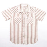 Calico S/S Shirt | Brown Stripe | Freenote Cloth
