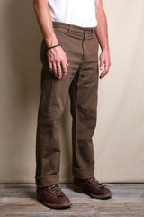 Deck Pant | Brown Herringbone Dobby | Freenote Cloth