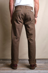 Deck Pant | Brown Herringbone Dobby | Freenote Cloth