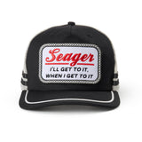 High Noon Trucker Snapback | Black & Cream | Seager Co.