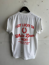 Limited Edition White Linen Night Tee | I Got Lucky | Manready Mercantile