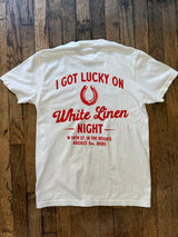 Limited Edition White Linen Night Tee | I Got Lucky | Manready Mercantile