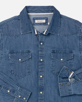 Mid Weight Western Denim Shirt | Medium Wash | Ace Rivington