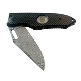 Hoffner Folding Snap Knife | Damascus Blade / Carbon Fiber Grip | Hoffner Knives