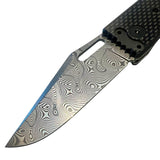 Hoffner Folding Snap Knife | Damascus Blade / Carbon Fiber Grip | Hoffner Knives