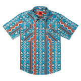 The Wyatt Pearl Snap S/S Solid Shirt | Nogales Stripe Turquiose | Sendero Provisions Co