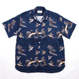 Dean Double Pocket Shirt Flying Fish | Navy | Freenote Cloth