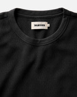 The Organic Cotton Waffle Crew | Faded Black Waffle | Taylor Stitch
