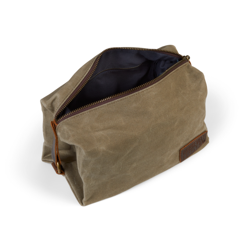 Waxed Canvas Toiletry Bag | Olive | Roosevelt Supply Co.