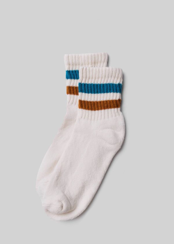 The Retro Stripe Quarter Crew | Texas Orange and Tile | American Trench