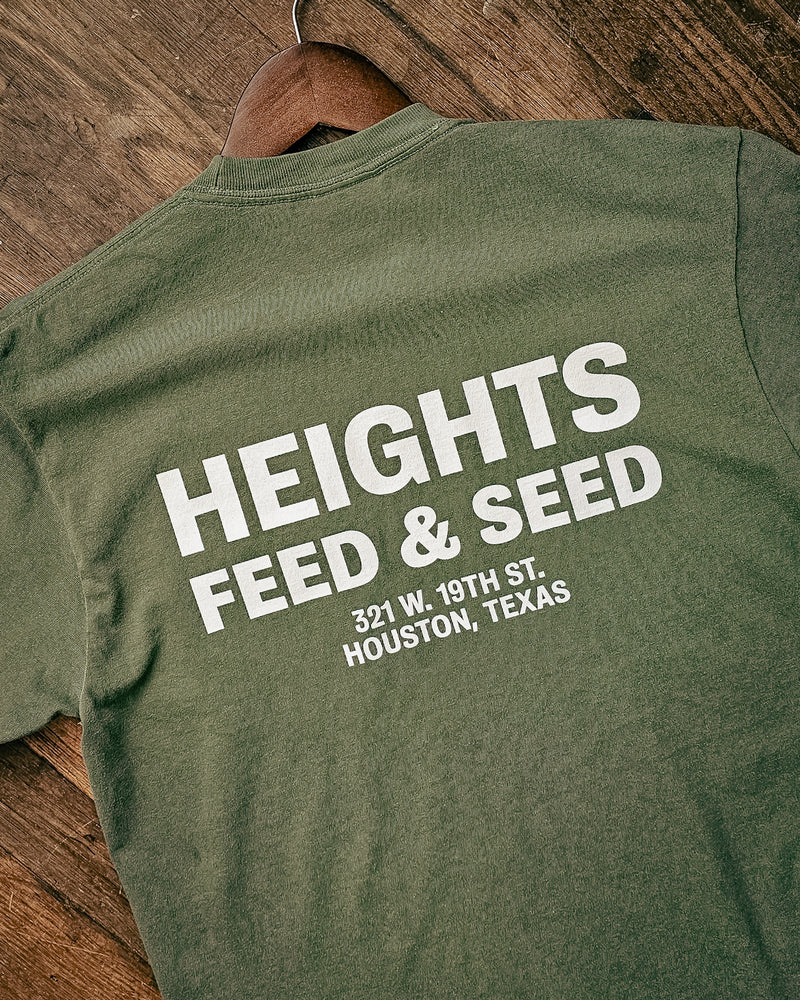 Graphic Pocket Tee | Heights Feed & Seed | Moss | Manready Mercantile