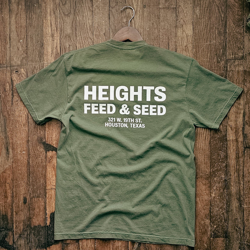 Graphic Pocket Tee | Heights Feed & Seed | Moss | Manready Mercantile