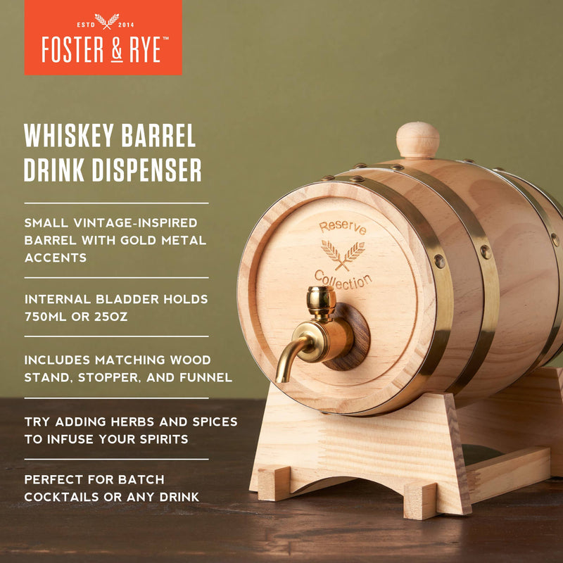Whiskey Barrel Drink Dispenser | Foster & Rye