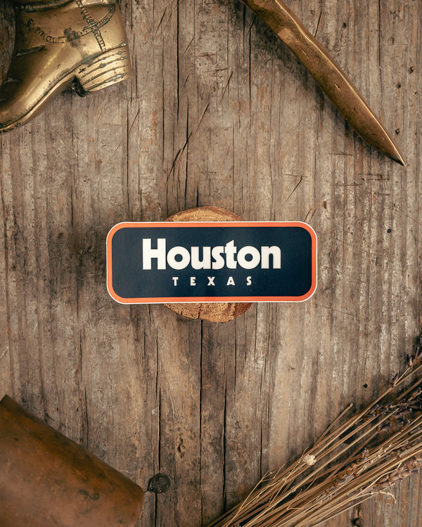 Sticker | Houston Texas | Orange and Navy | Manready Mercantile