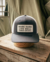 112 Richardson Hat | Work Hard Live Well | White + Black | Manready Mercantile