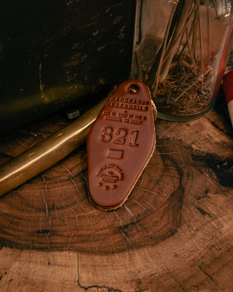 Leather Motel Key Tag | 321 | Manready Mercantile