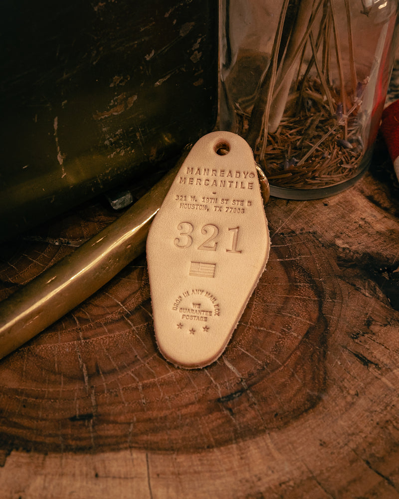 Leather Motel Key Tag | 321 | Manready Mercantile