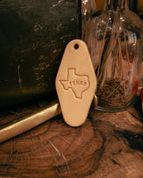 Leather Motel Key Tag | Texas Outline | Manready Mercantile