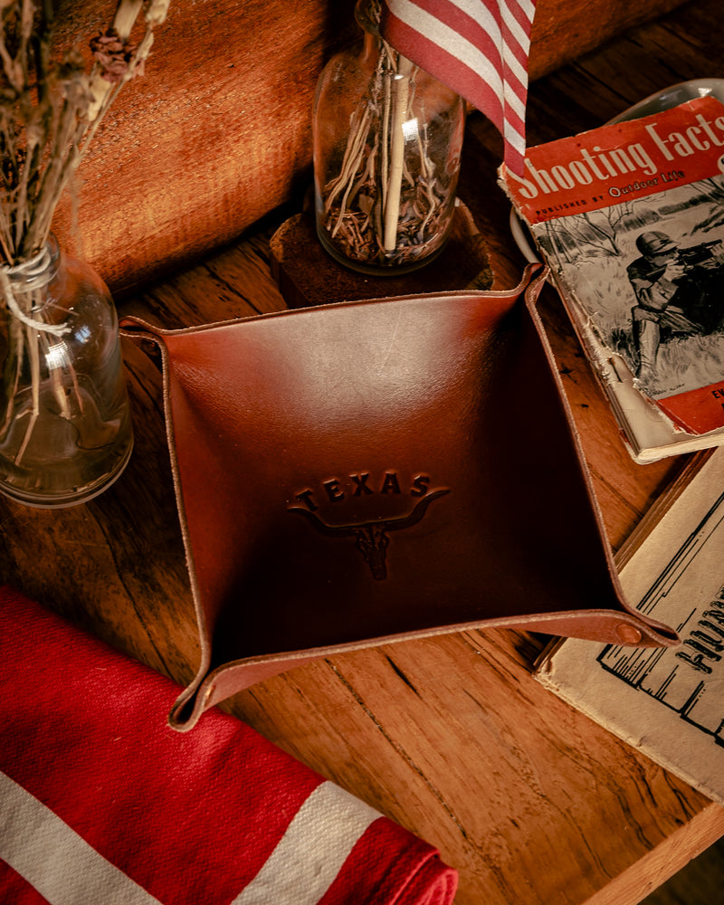 Leather Valet Tray | Longhorn | Manready Mercantile