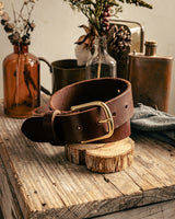 Leather Belt | Dark Brown + Brass | Manready Mercantile