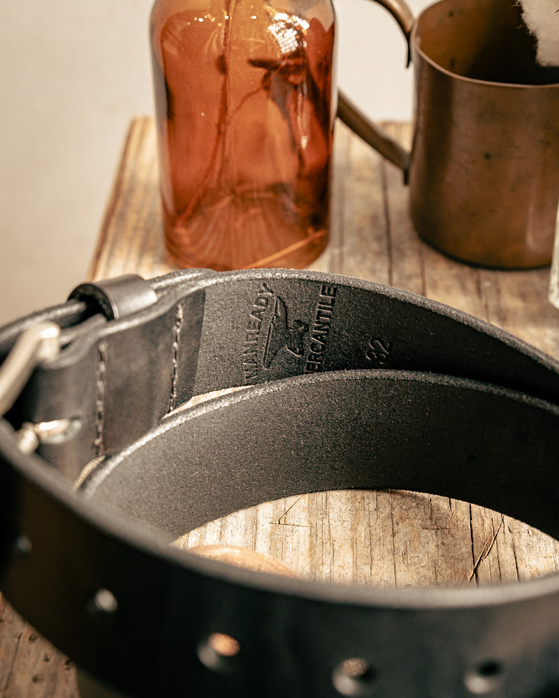 Leather Belt | Black + Brass | Manready Mercantile