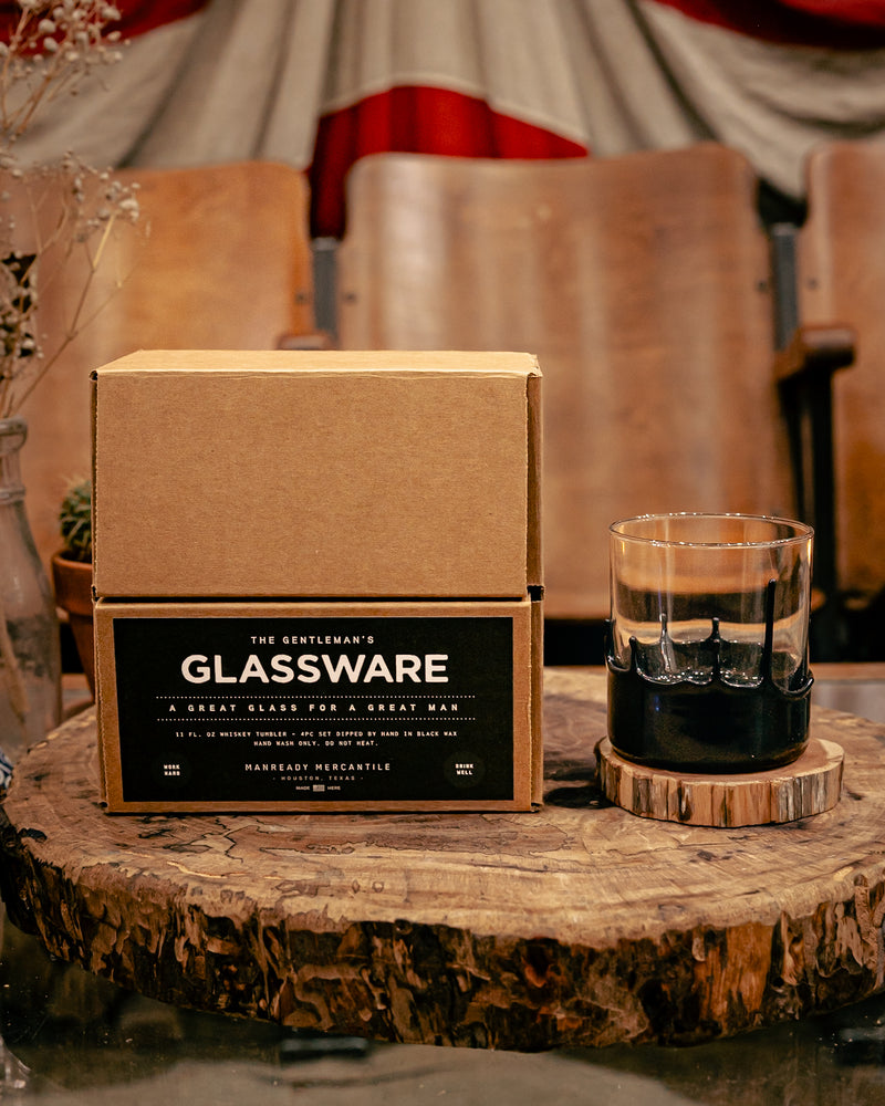 The Gentleman's Glassware | Black Wax Dipped Whiskey Glasses | Manready Mercantile