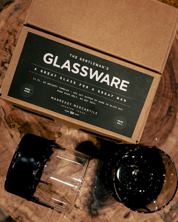 The Gentleman's Glassware | Black Wax Dipped Whiskey Glasses | Manready Mercantile