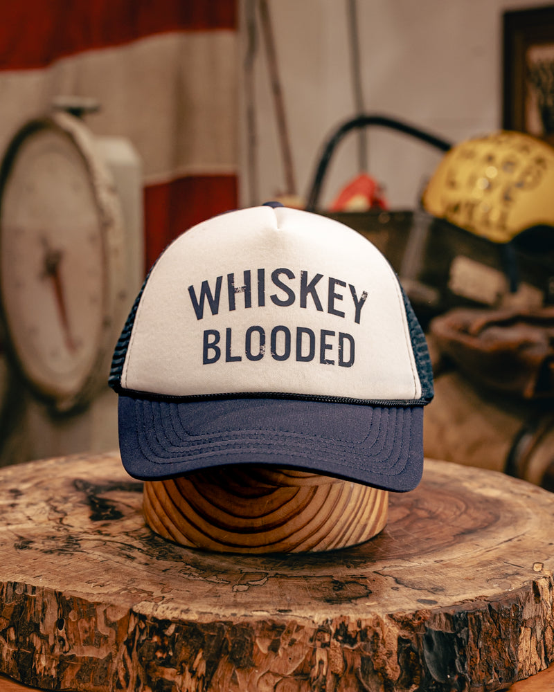 Poolside Trucker Hat | Whiskey Blooded | Navy & White | Manready Mercantile