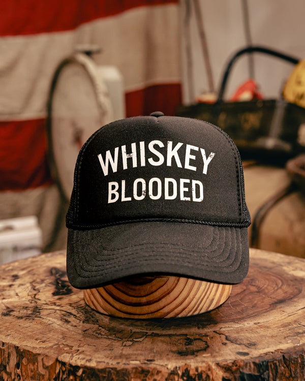 Poolside Trucker Hat | Whiskey Blooded | Black  | Manready Mercantile