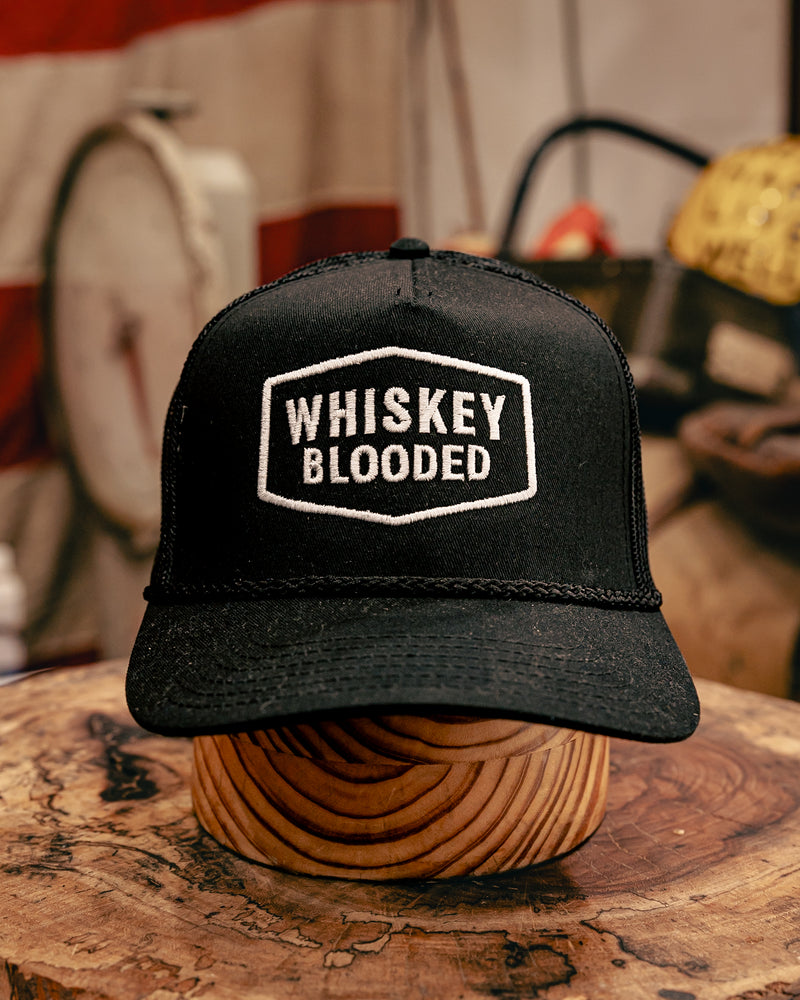 Embroidered Trucker Hat  | Whiskey Blooded Patch | Manready Mercantile