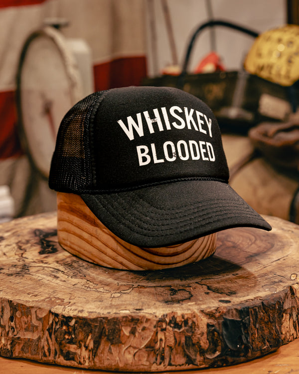 Poolside Trucker Hat | Whiskey Blooded | Black  | Manready Mercantile