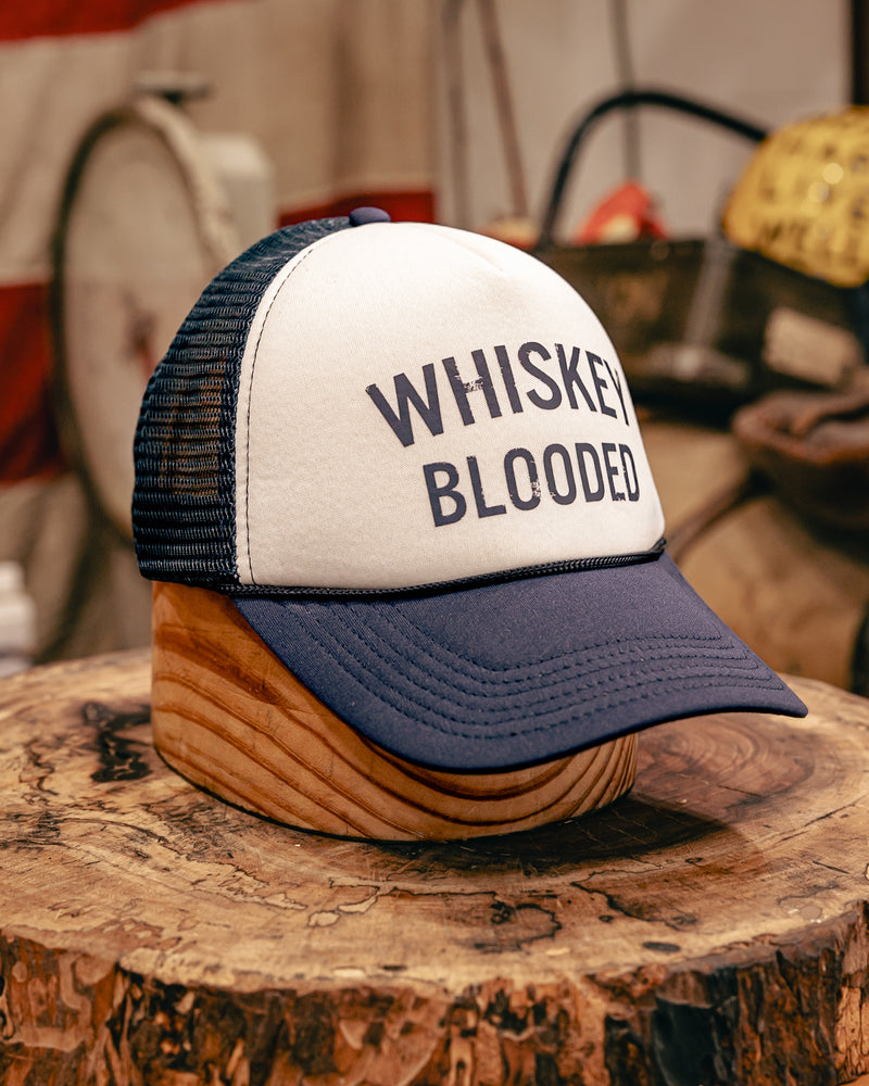 Poolside Trucker Hat | Whiskey Blooded | Navy & White | Manready Mercantile