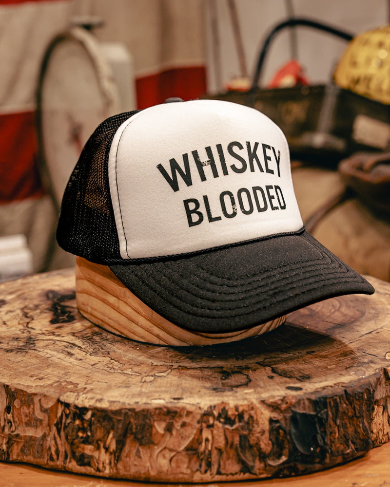 Poolside Trucker Hat | Whiskey Blooded | Black & White | Manready Mercantile