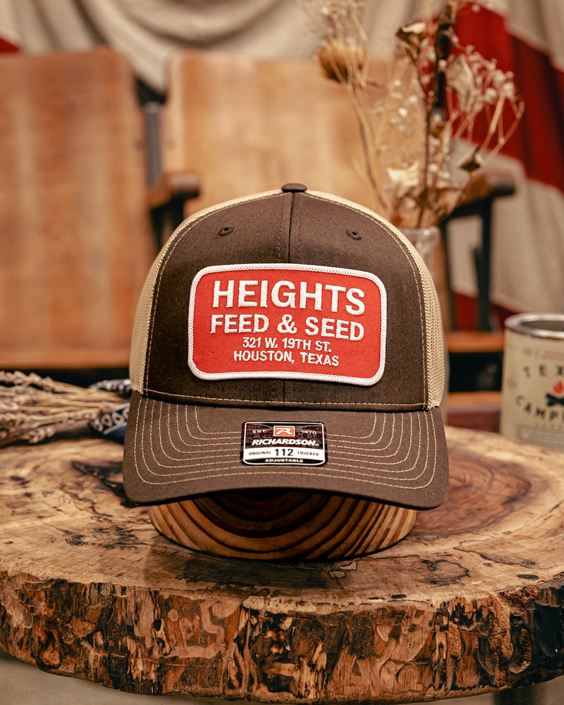 112 Richardson Hat | Heights Feed & Seed | White and Red | Manready Mercantile