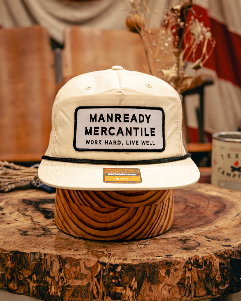 256 Richardson Hat | White and Black Logo | Manready Mercantile