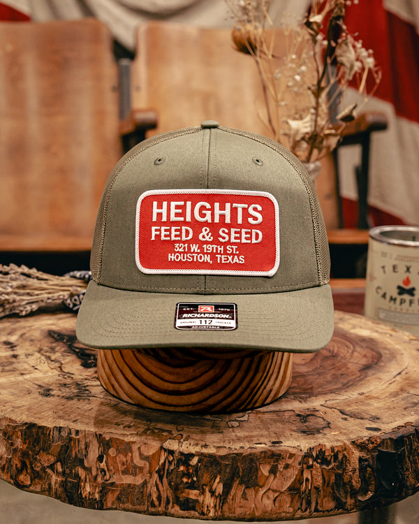 112 Richardson Hat | Heights Feed & Seed | White and Red | Manready Mercantile