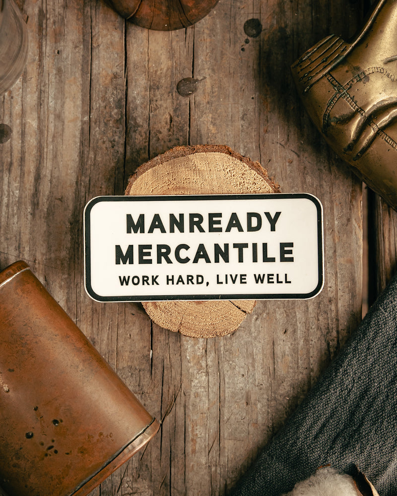 Sticker | Manready Mercantile | White + Black | Manready Mercantile