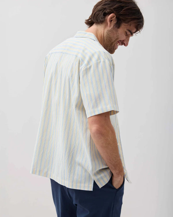 Palermo Camp Shirt | Vanilla Blue Stripe | Richer Poorer