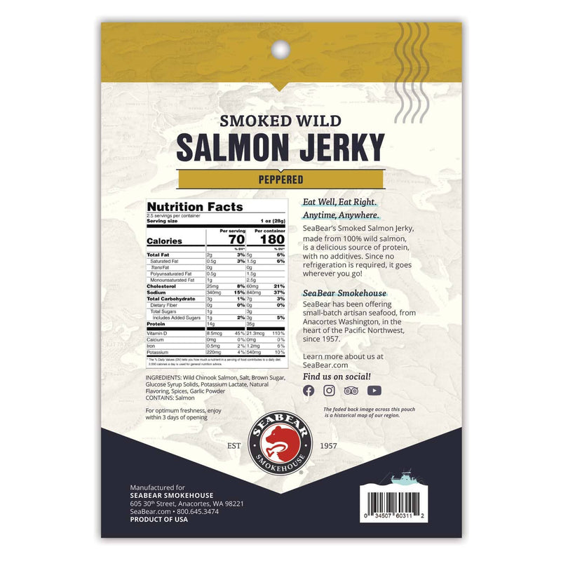 Smoked King Salmon Jerky Peppered | Seabear Smokehouse