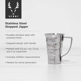 Harrison Polished Stainless Steel Stepped Jigger | Viski