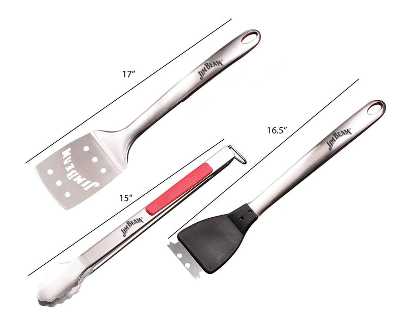 Jim Beam Soft Grip Handle Grilling Tools Set (3-Piece)