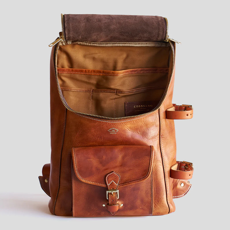 Americana Zip Top Backpack #750 | Tan | Coronado Leather