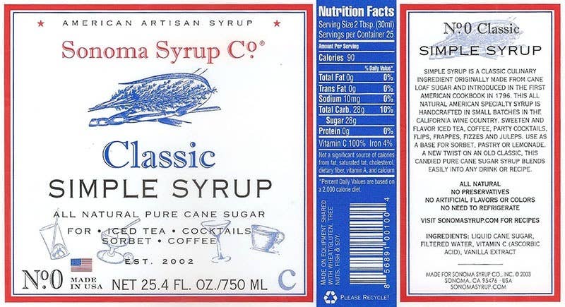 Classic Simple Syrup | Sonoma Syrup Co.