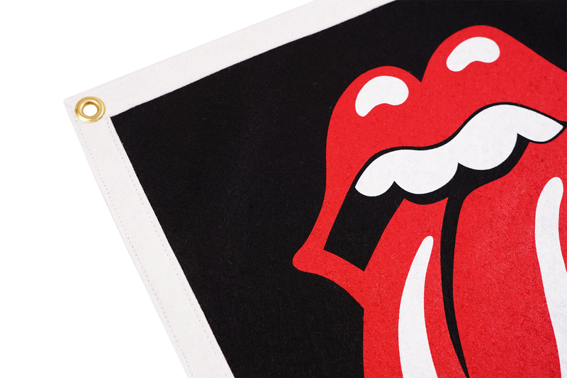 Lips Black Camp Flag | The Rolling Stones x Oxford Pennant