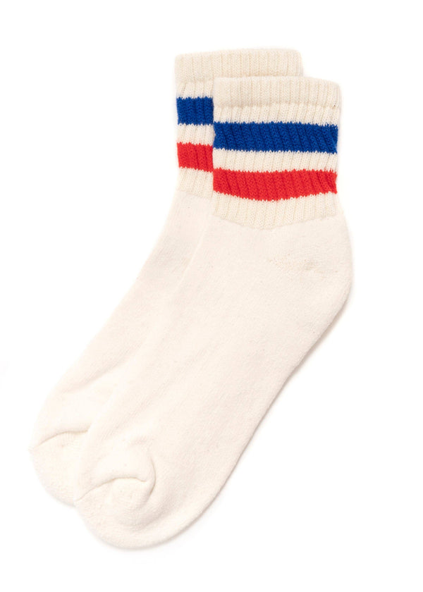The Retro Stripe Quarter Crew | Royal and Red | American Trench