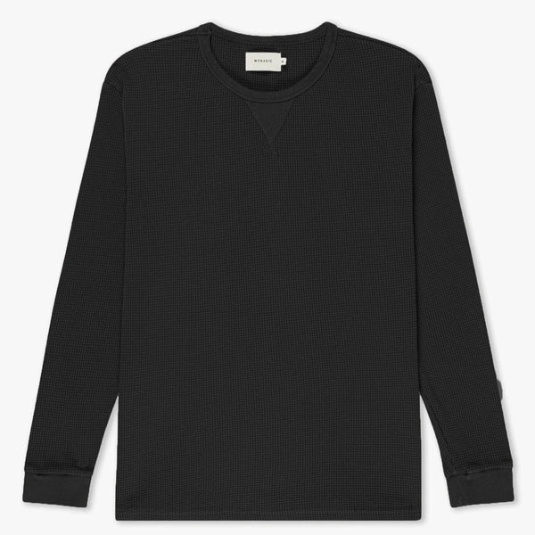 Waffle Knit Thermal | Black | Monadic Clothing