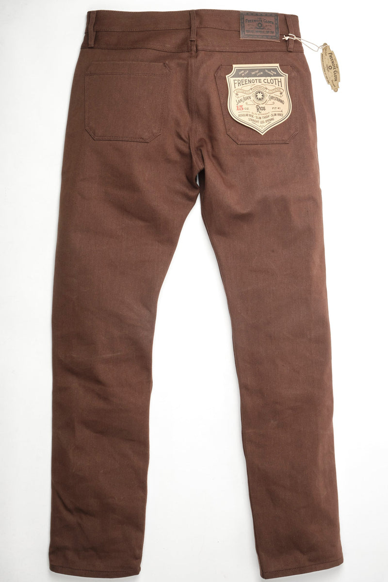 Rios Slim Straight | 15 oz. Dark Brown | Freenote Cloth