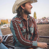 Amarillo L/S Shirt | Turquoise Stripe | Seager Co.